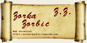 Zorka Zorbić vizit kartica